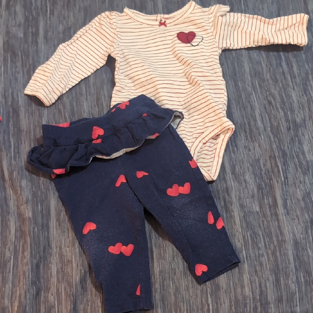 Carter's Red and White Striped Onesie